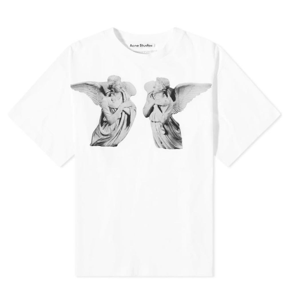 Acne Studios Extorr Statue Tee White Gray Graphic 100% Cotton size men’s small